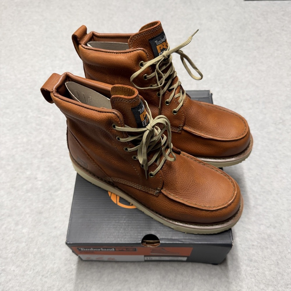 Timberland PRO Wedge Boots Mens 10W Brown Leather Chukka Work Slip Resistant